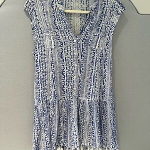 Poupette St. Barth Blue and White Mini Dress